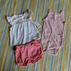 ✨ Carter's Flamingo outfit set 6 months